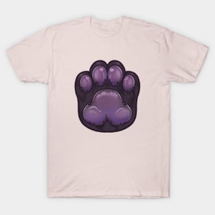 dark furry cat cute paw T-Shirt